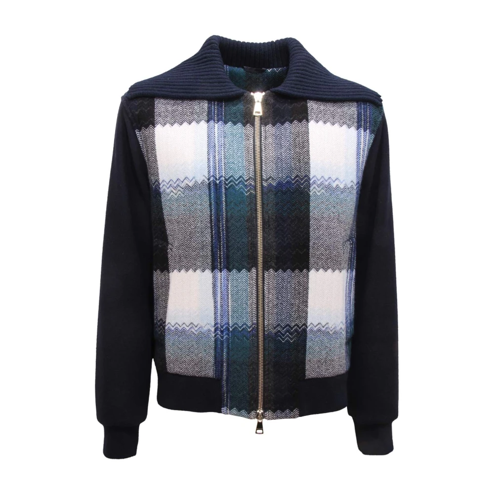 Missoni Men's Blue Giubbotto Wool Jacket E