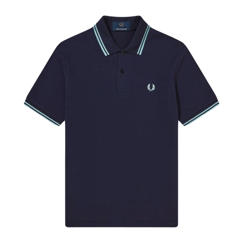 Fred Perry Original Twin Tipped Polo Navy Ice Blue Heren