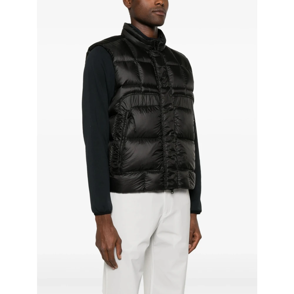 C.P. Company Zwarte Gewatteerde Mouwloze Gilet Jas Black Heren