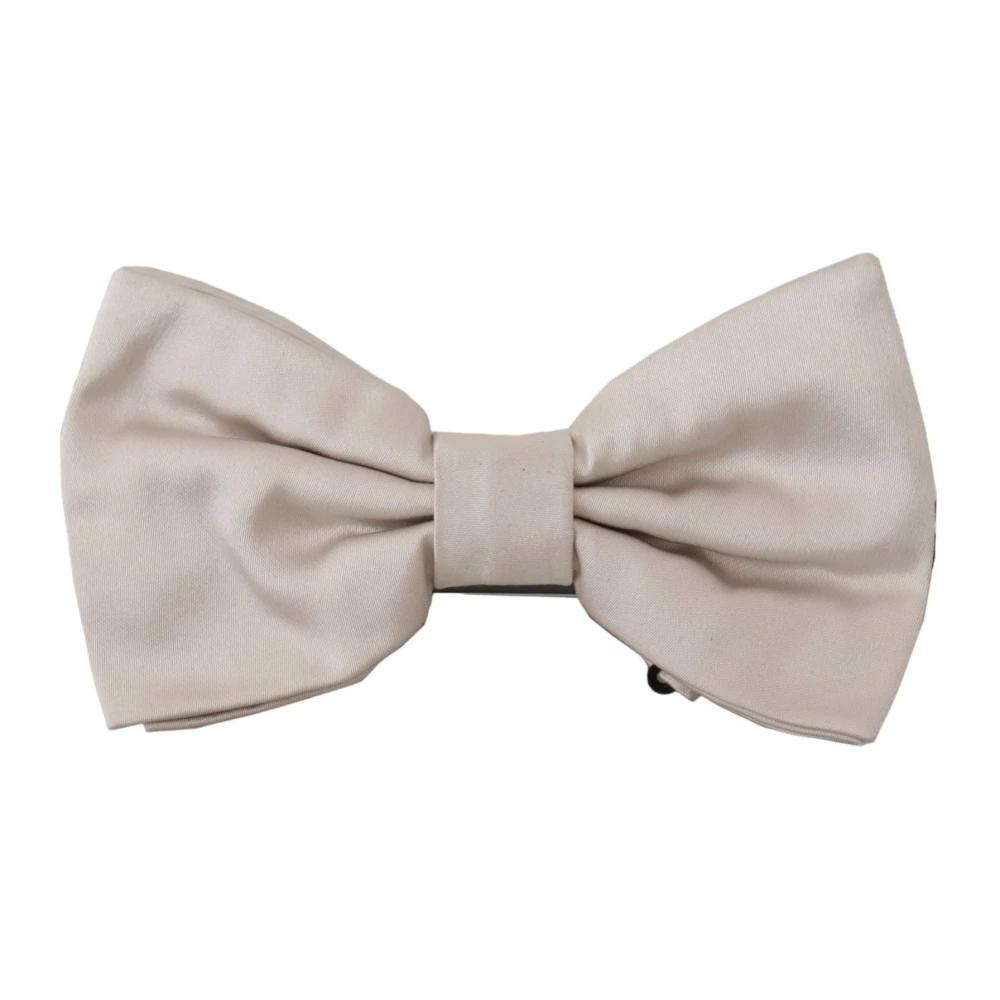 Dolce & Gabbana Exquise Grijze Zijden Vlinderdas Gray Heren