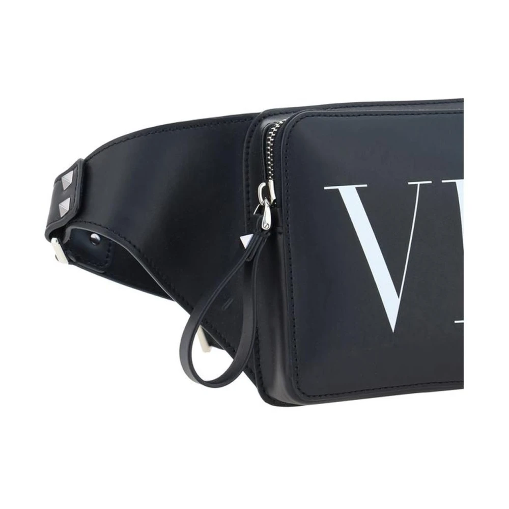 Valentino Garavani Rockstud Versierde Leren Heuptas Black Heren