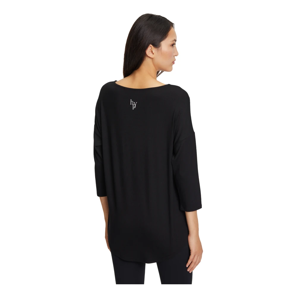 Betty Barclay Bamboe Oversized V-hals Shirt Black Dames