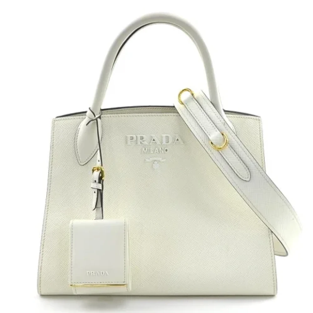 Prada Vintage Pre-owned Leather prada-bags White Dames