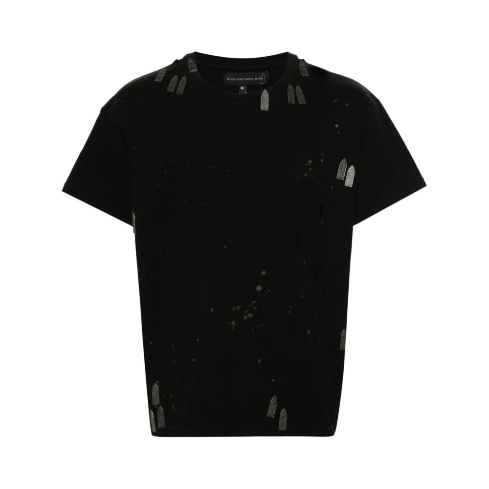 Who Decides War Versleten Zwart Katoenen T-shirt Black Heren