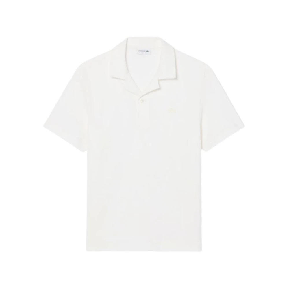 Lacoste Men's White Polo Shirts, S, Classic Fit Textured Polo