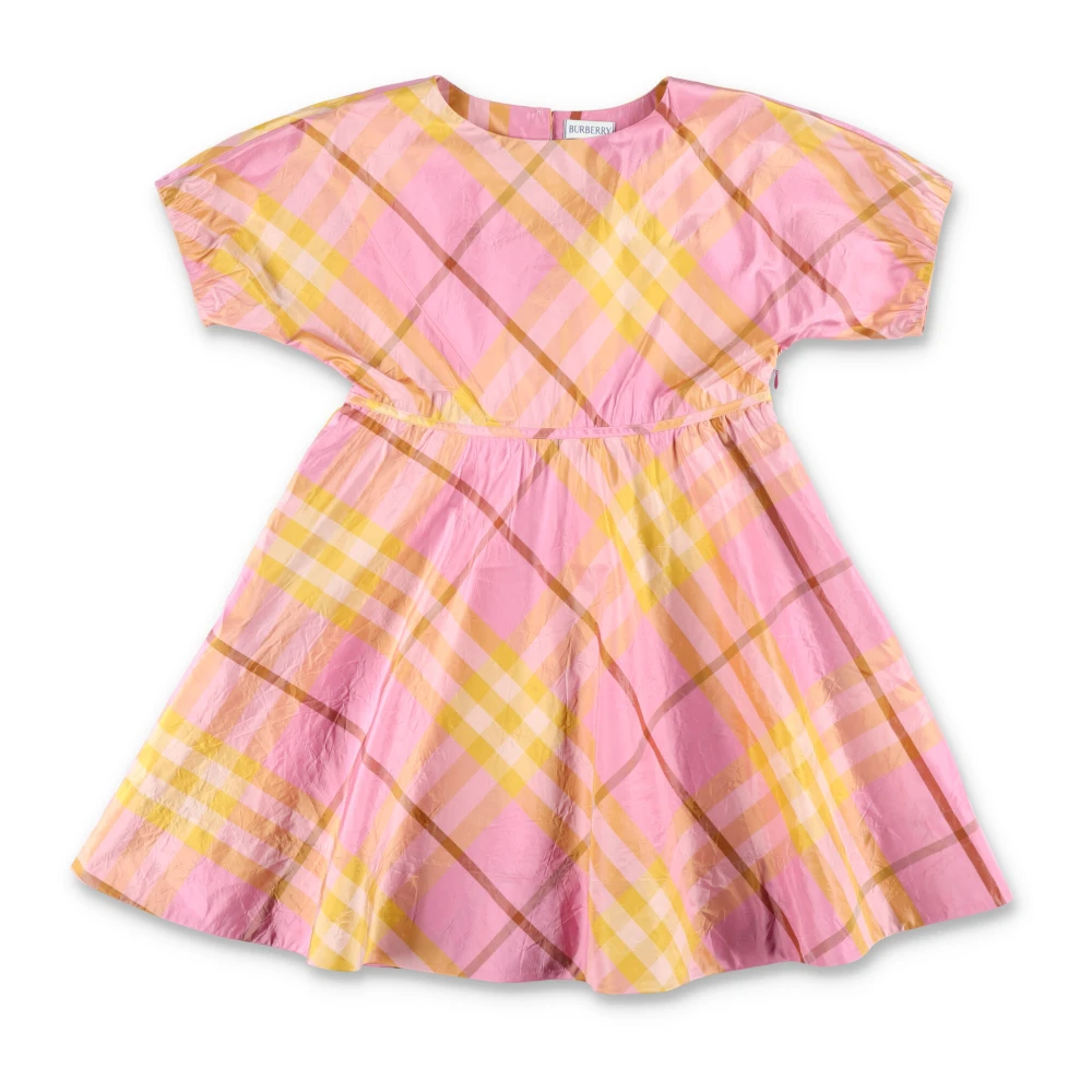 Burberry Girls Multicolor Dresses, 14 Y, Pink Check Dress