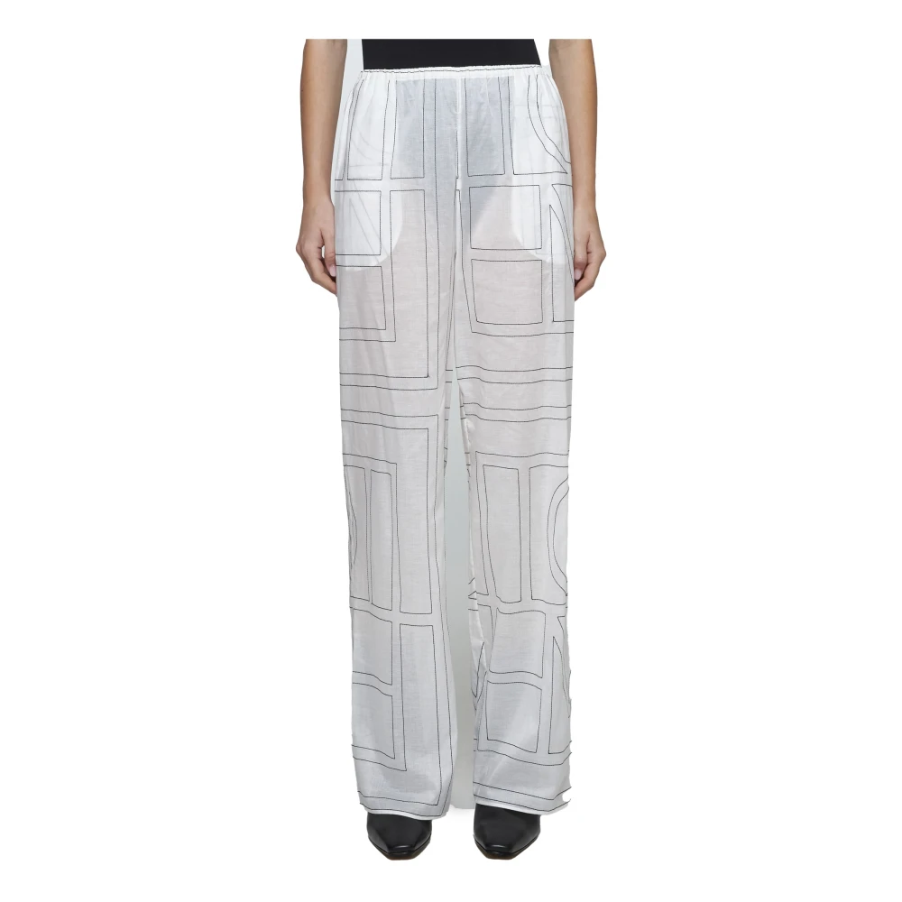 TotêMe Monogram Print Witte Pyjamabroek White Dames