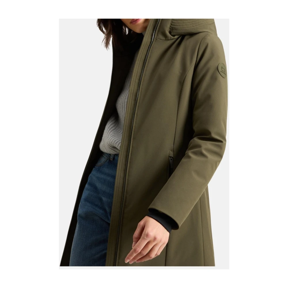 Woolrich Groene Tech Softshell Dons Parka Green Dames