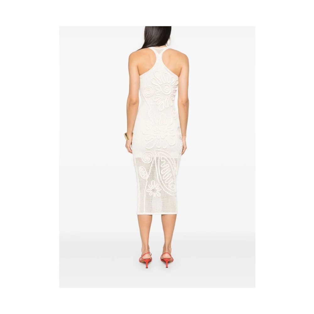 Cult Gaia Witte Bloemenapplicatie Racerback Jurk White Dames