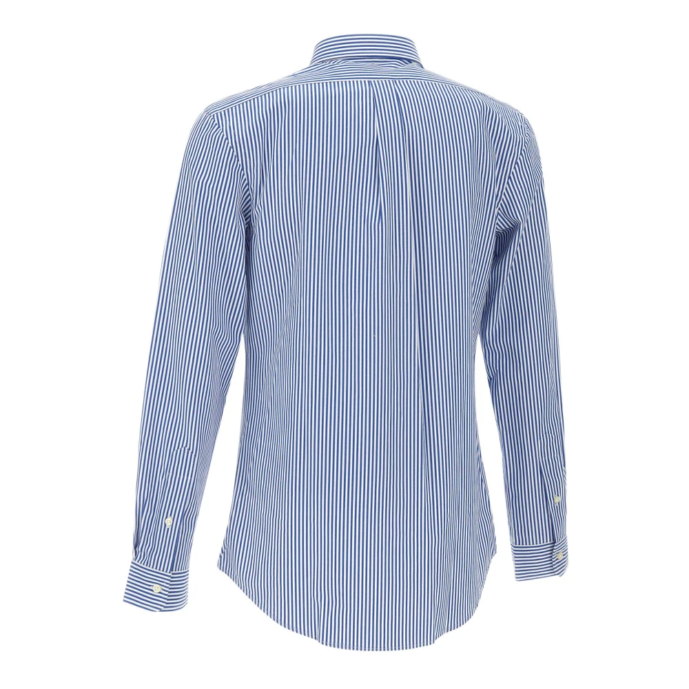 Polo Ralph Lauren Blauw Gestreept Stretch Katoenen Overhemd Blue Heren