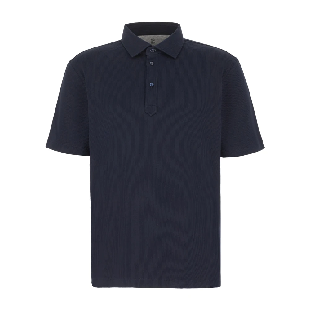 BRUNELLO CUCINELLI Klassiek Polo Shirt voor Mannen Blue Heren
