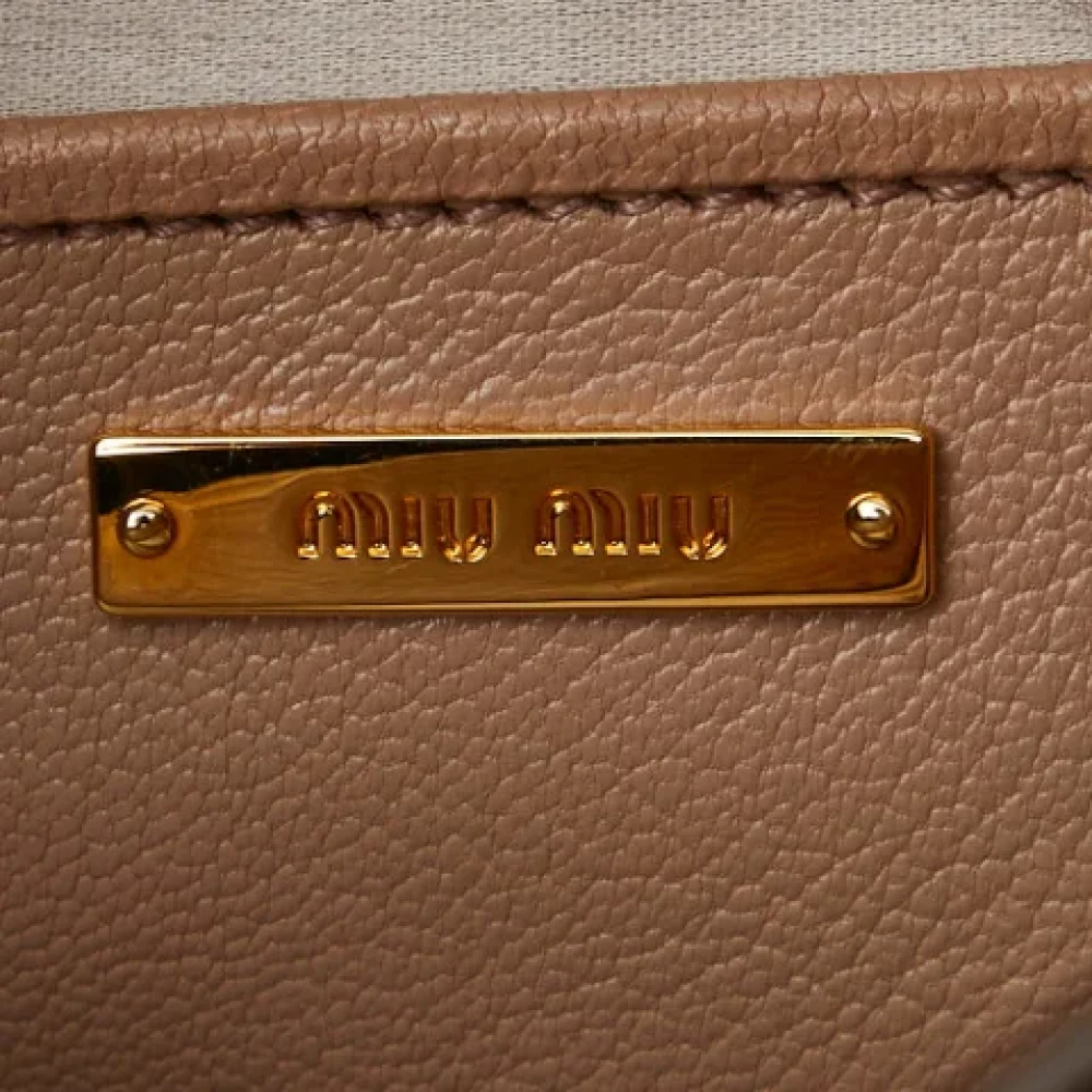 Miu Pre-owned Leather handbags Beige Dames