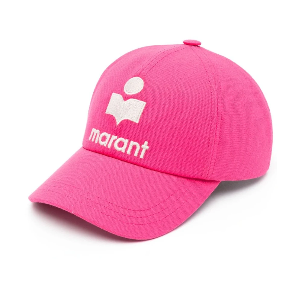 Isabel marant Fuchsia Logo-Geborduurde Baseballpet Pink Dames
