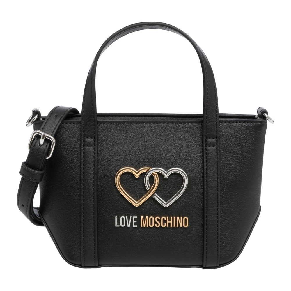 Love Moschino Justerbar Rem Handväska med Dragkedja Black, Dam