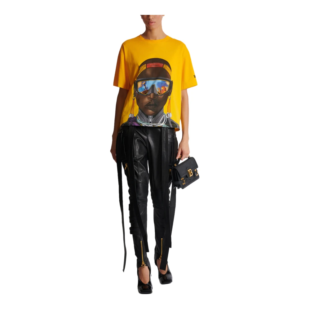Balmain Disney x : The Lion King T-shirt met print Nika Mtwana Yellow Dames