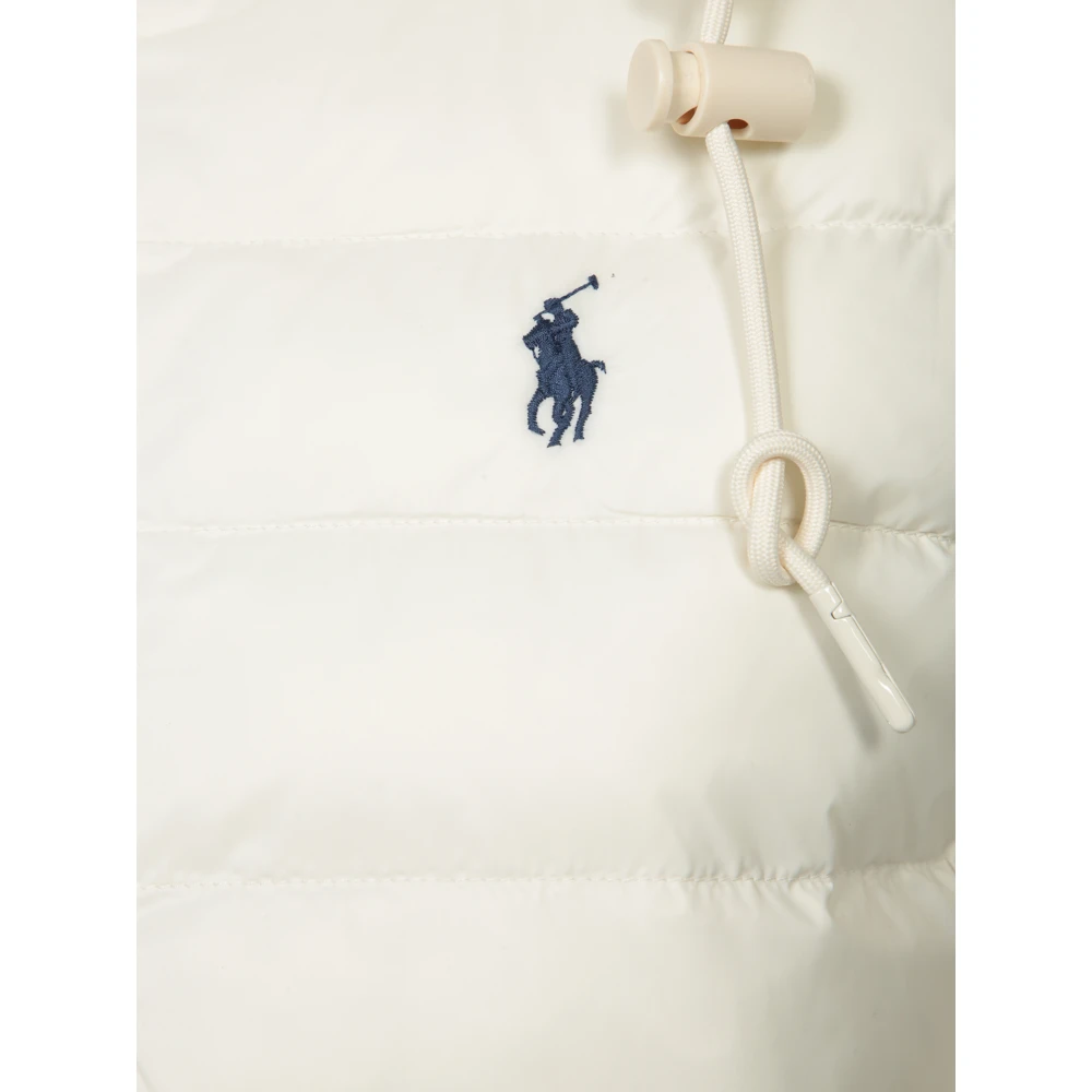 Polo Ralph Lauren Crème Gewatteerde Hoodie Jas White Dames