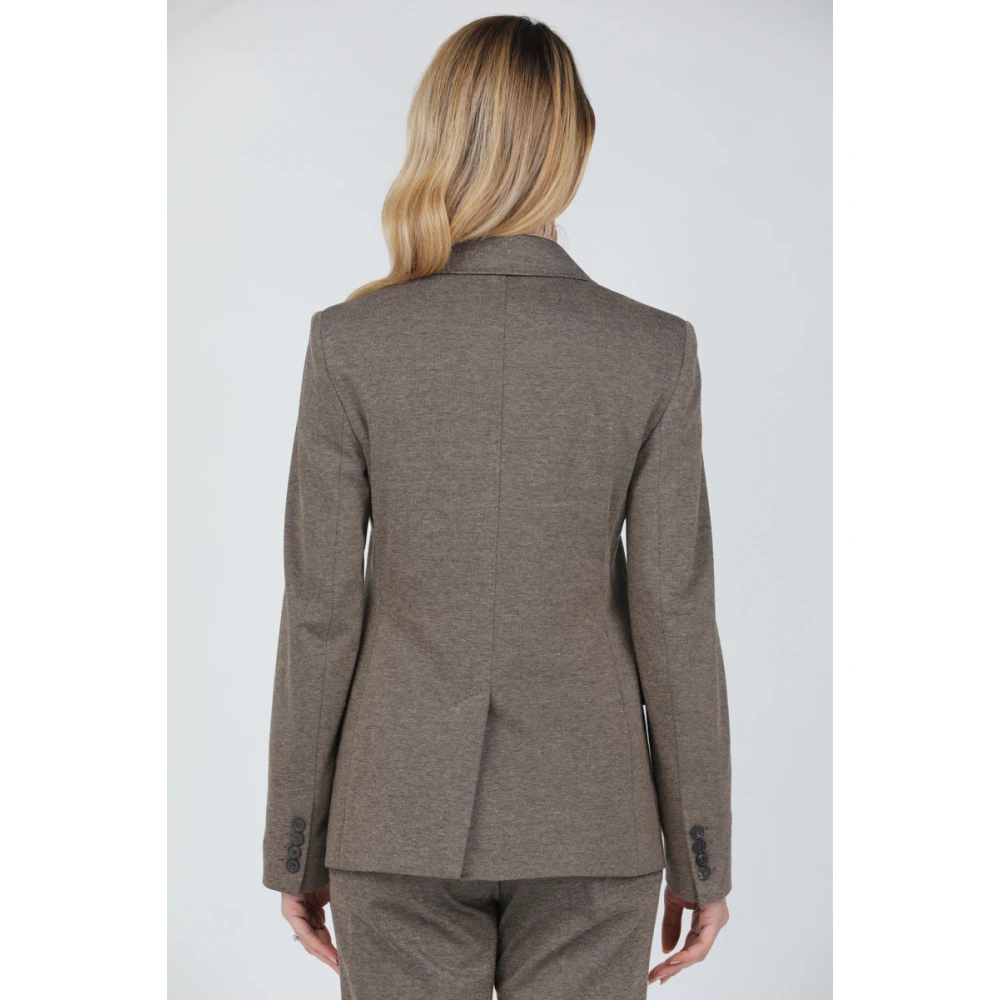Max Mara Studio Jersey Viscose Milano Jas Brown Dames