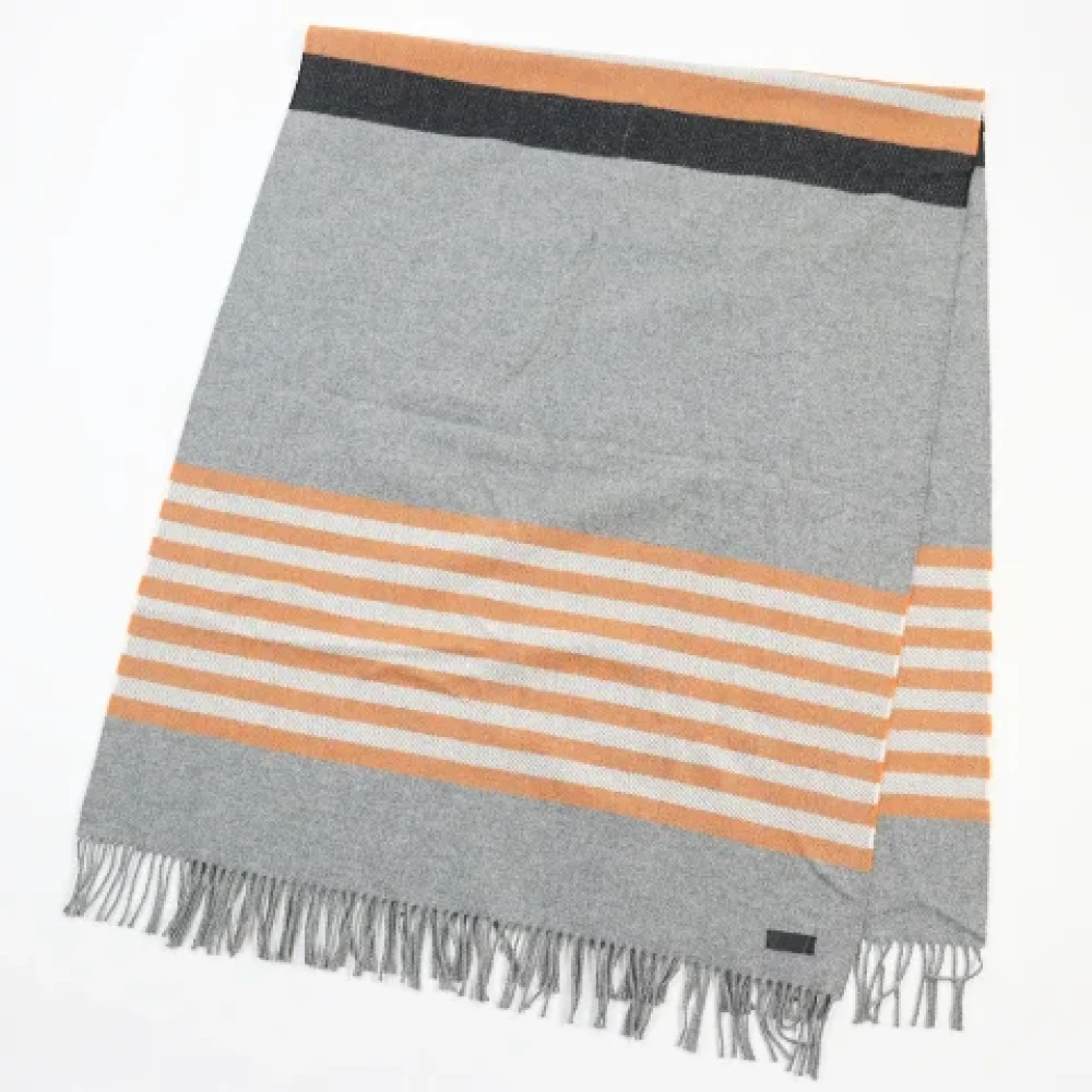 Hermès Vintage Pre-owned Fabric scarves Gray Heren