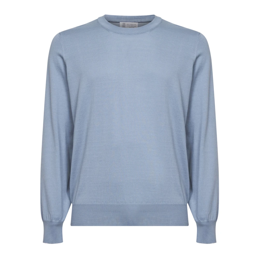 Brunello Cucinelli Blue Crew Neck Jumper - Male - Round-Neck Knitwear - 3XL - Knitwear