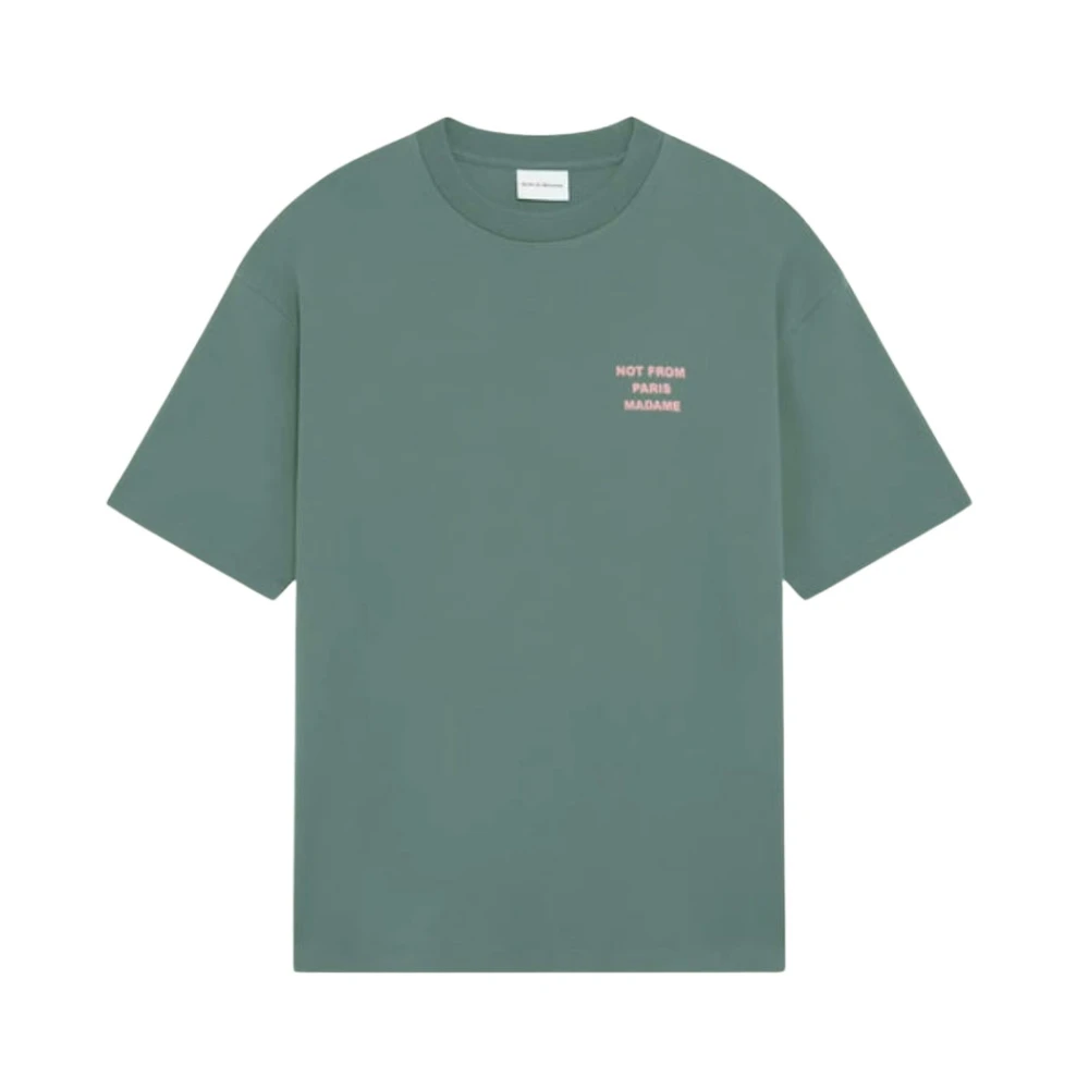 Drole de Monsieur Klassieke Slogan T-shirt in Donkergroen Green Heren