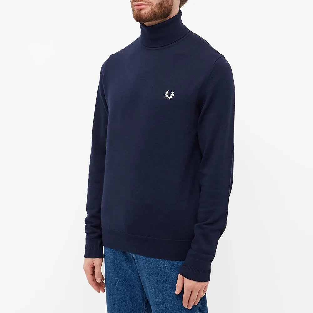 Fred Perry Marineblauwe Roll Neck Coltrui Blue Heren