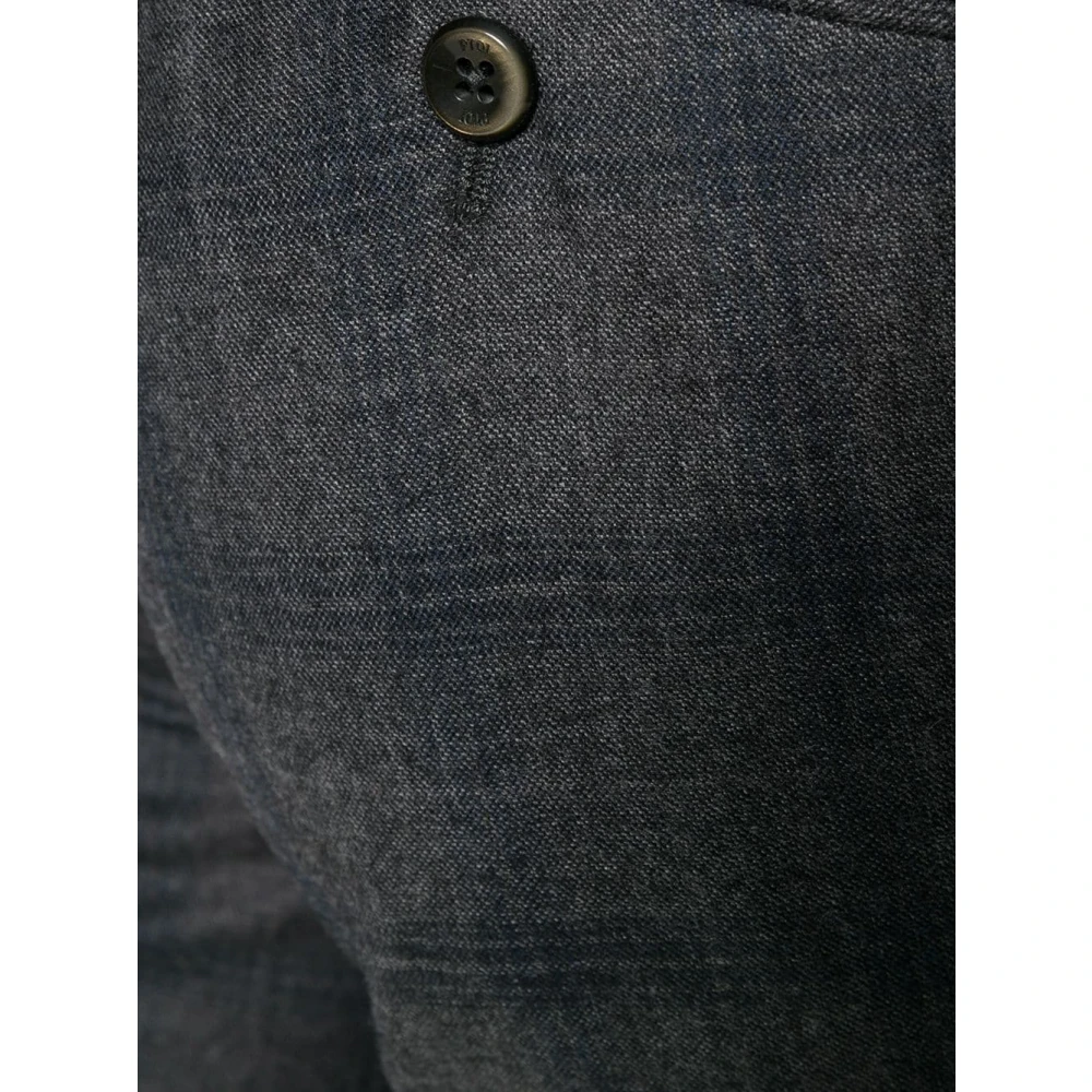 PT Torino Geruite Slim Fit Wollen Broek Gray Heren