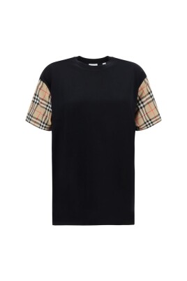 check-pattern-cotton-crew-neck-t-shirt