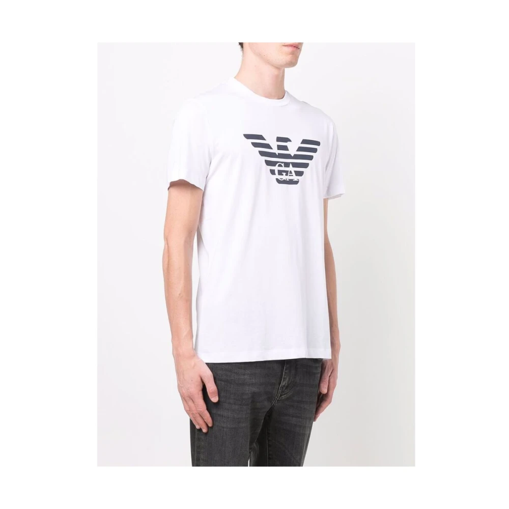 Emporio Armani Eagle Logo Katoenen T-shirt White Heren