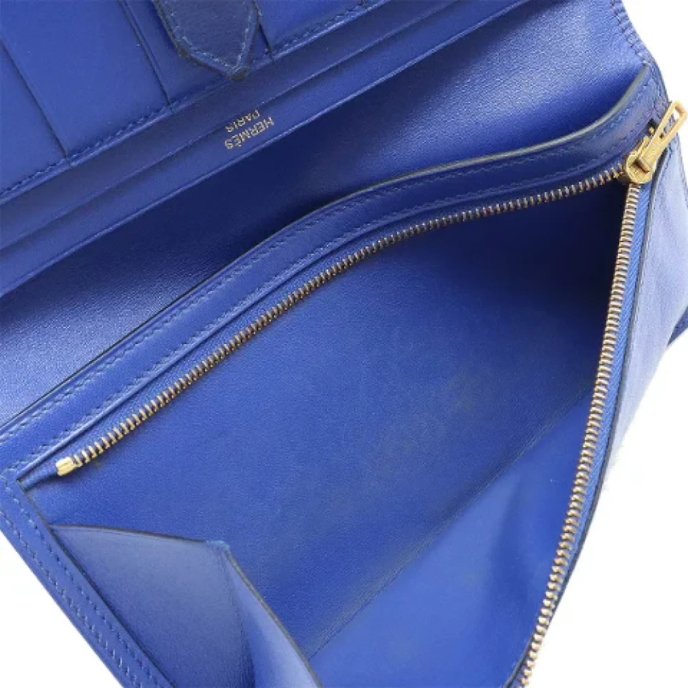 Hermès Vintage Pre-owned Leather wallets Blue Dames
