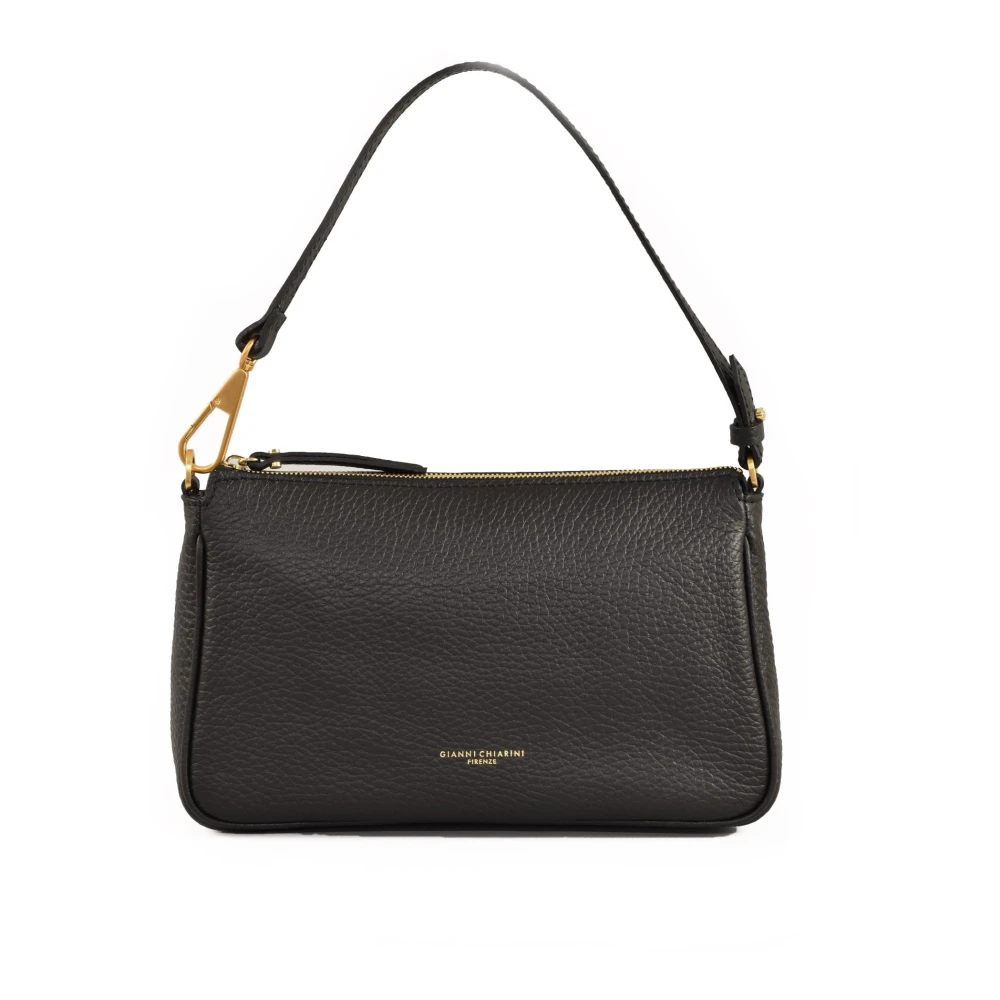 Gianni Chiarini Leren Schoudertas Black Dames