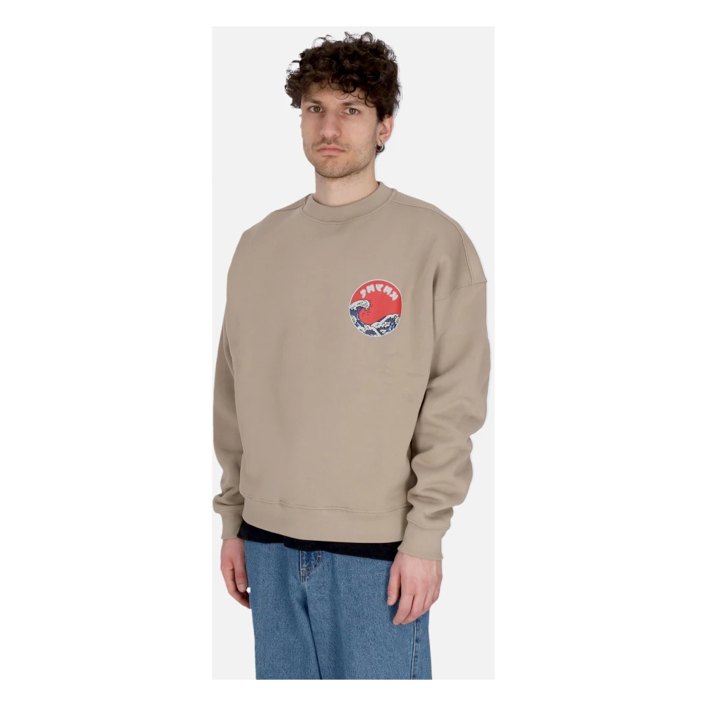 alpha industries Vintage Japan Wave Warrior Crewneck Sweatshirt Beige Heren