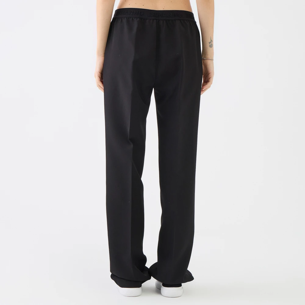 Ermanno Scervino Elastische taille sigarettenbroek zwart Black Dames