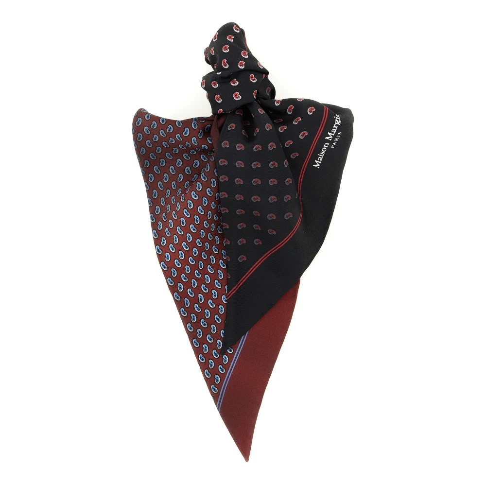 Maison Margiela Silk Scarves, Male, One Size, Double-Sided Silk Scarf Multicolor
