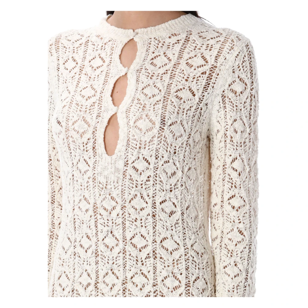 Loulou Studio Gehaakte Mini Jurk White Dames