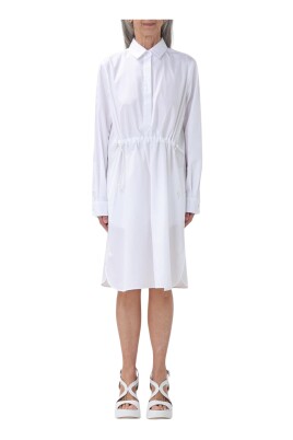 white-drawstring-waist-shirt-dress