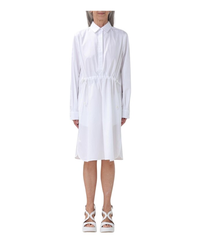 robe-chemise-blanche-a-cordon-de-serrage-a-la-taille
