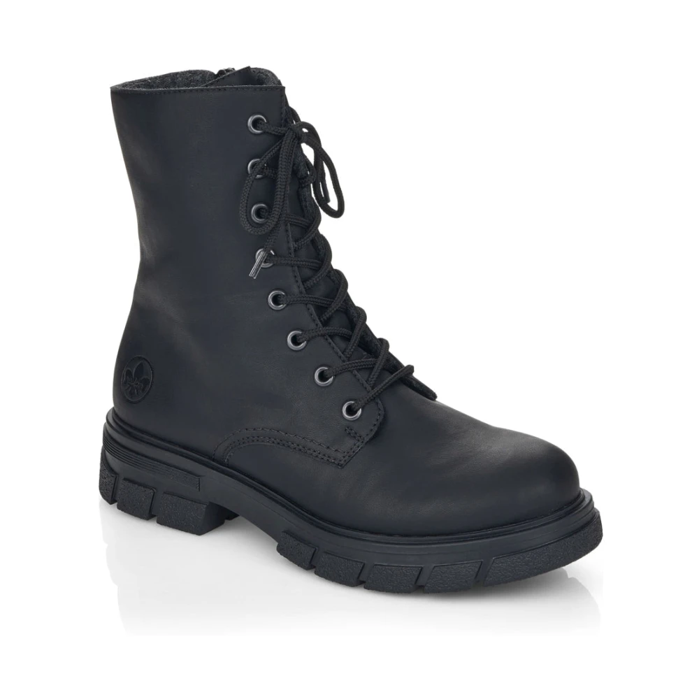 Rieker Women's Black Lace-Up Boots, 4 Uk, Closed Booties