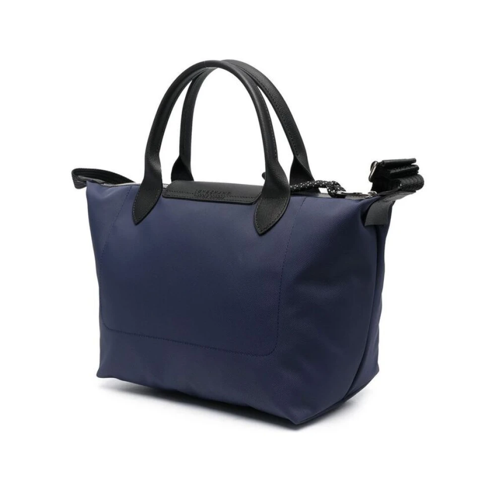 Longchamp Marineblauwe Schoudertas met reliëflogo Blue Dames