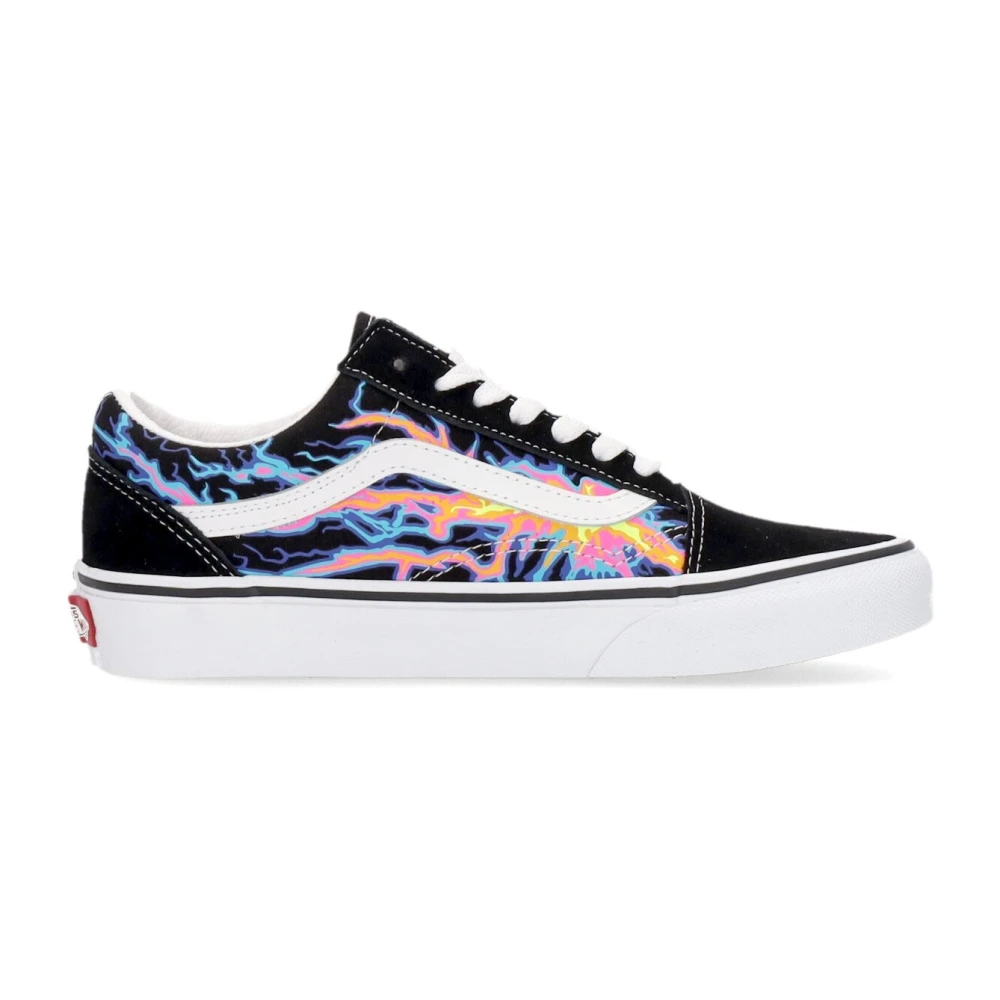 Vans Men's Black/White Glow Flame Low-Top Sneaker