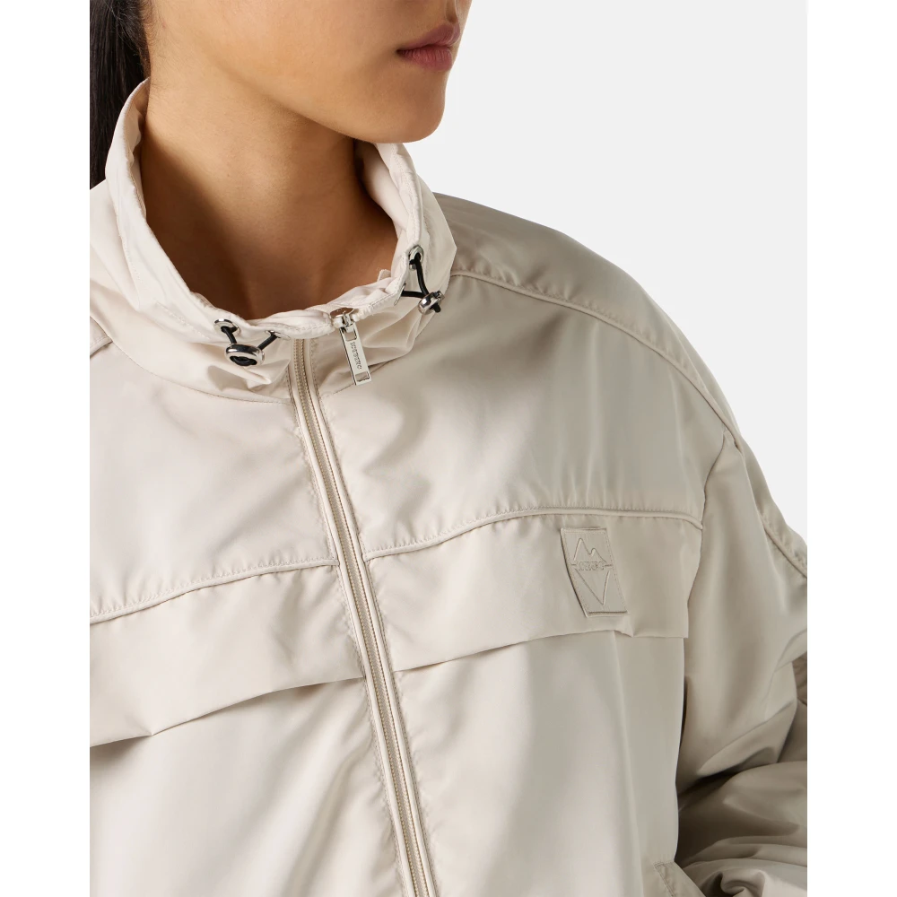 Iceberg Poederkleurige jas in actief nylon met logo Beige Dames
