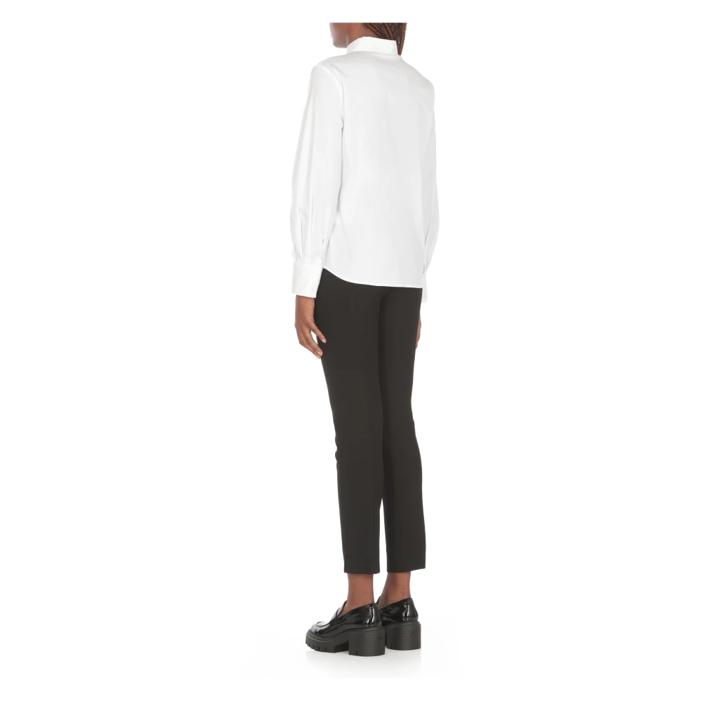 PESERICO Witte Satijnen Blouse met Kraag White Dames