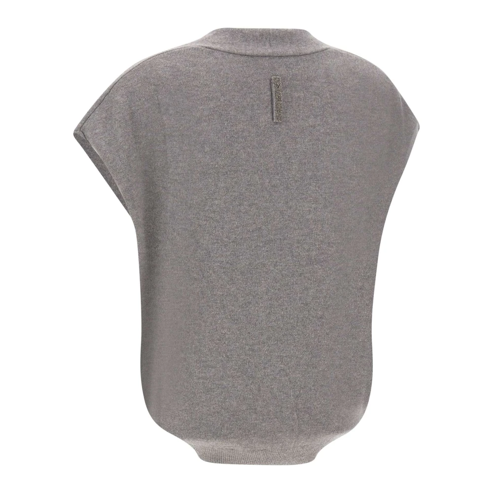 Hemisphere Kasjmier Grijs Sweater met V-Hals Gray Dames