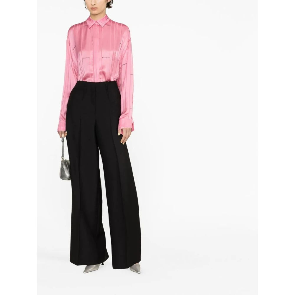 Givenchy Wijde Pijp Getailleerde Broek Black Dames