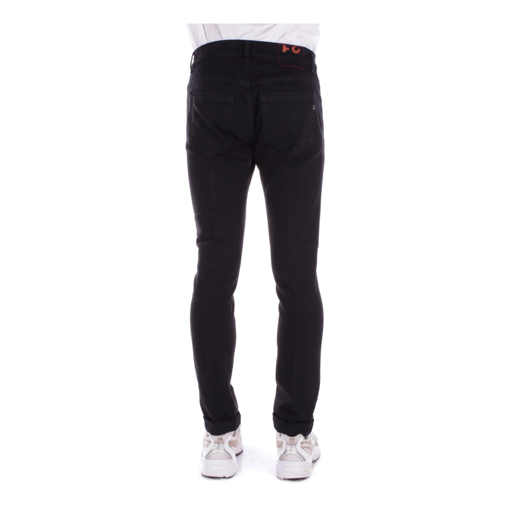 Dondup Zwarte Logo Broek met Knopen Black Heren