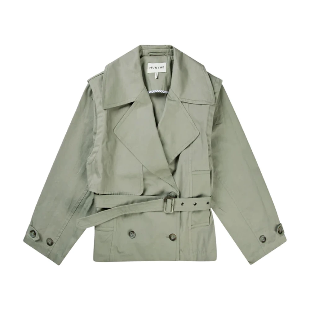 Munthe Korte Trenchcoat Dust Green Dames
