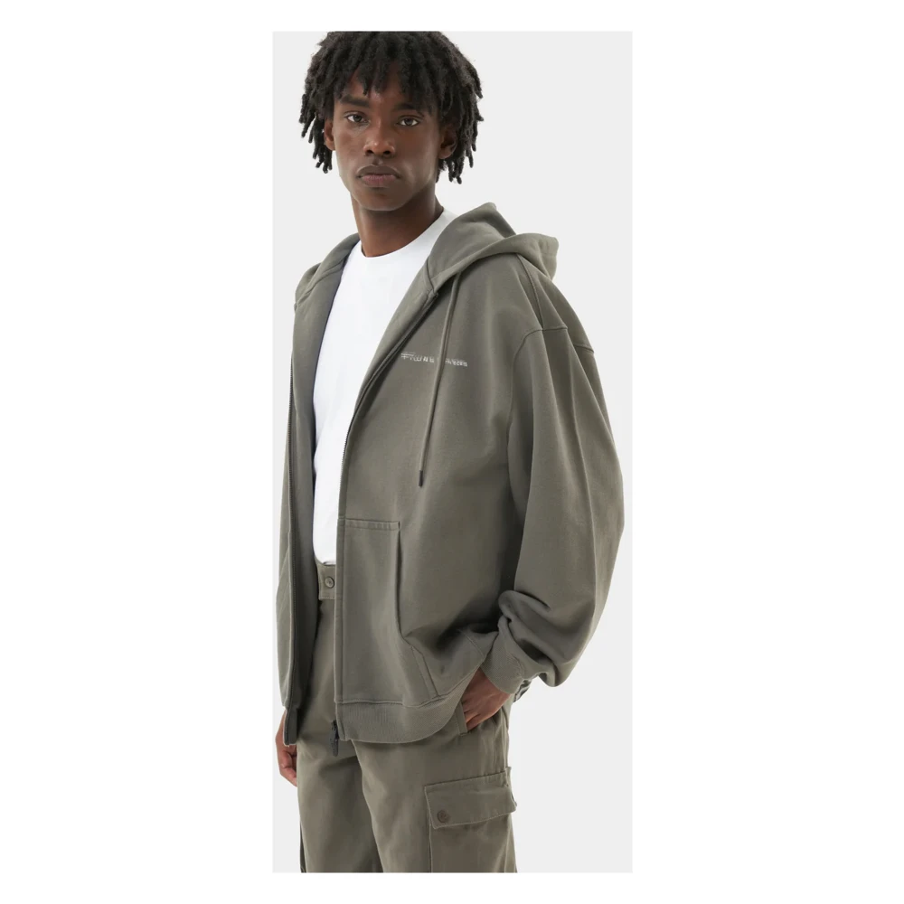 Filling Pieces Chrome Gebreide Zip Hoodie Green Heren