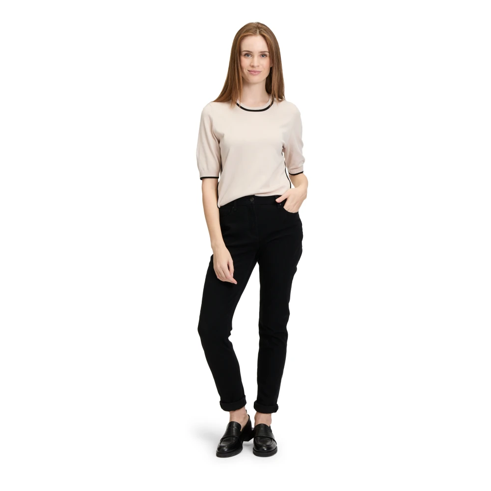 Betty Barclay Moderne Grafische Gebreide Trui Beige Dames