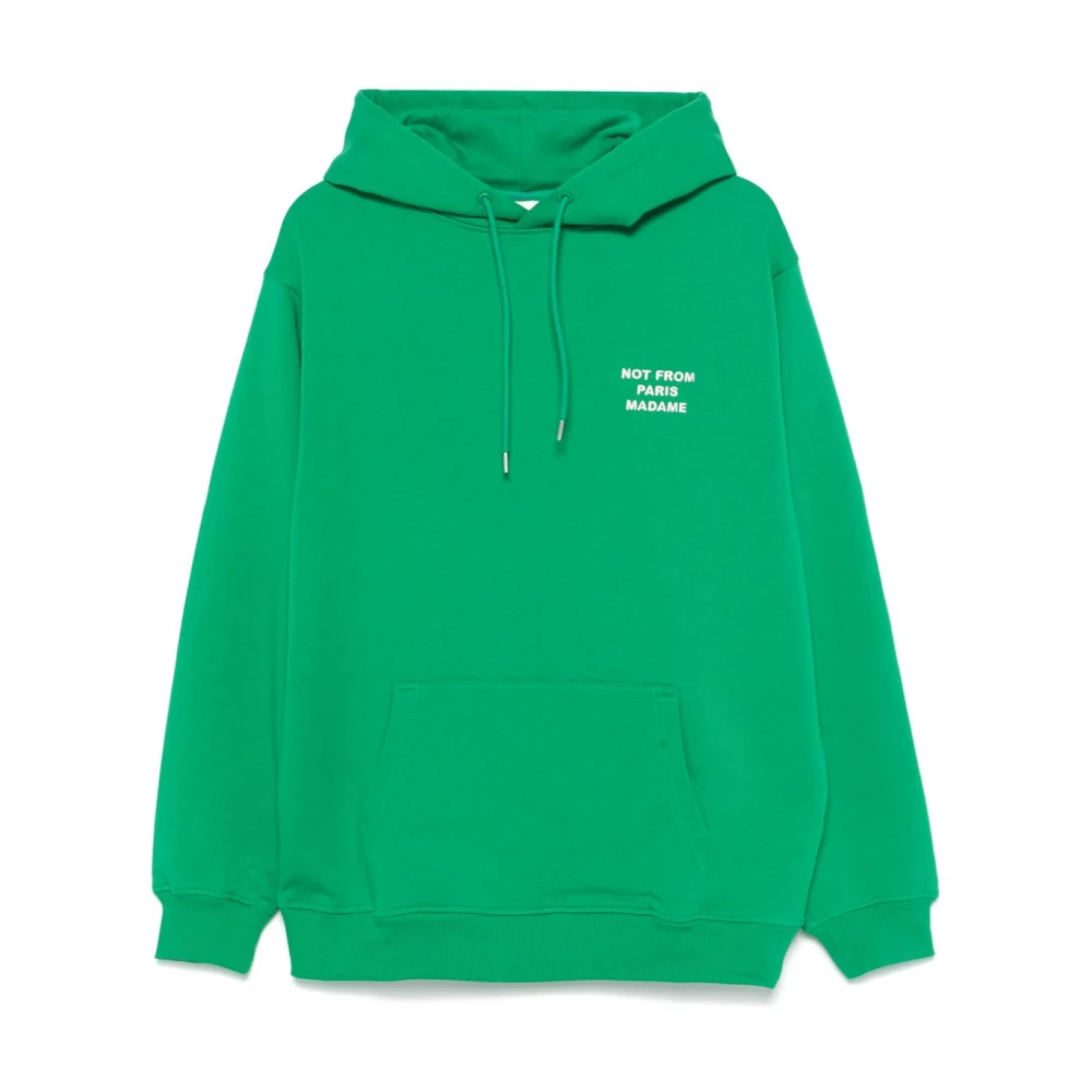 Drole de Monsieur Groene hoodie met logo borduursel Green Heren
