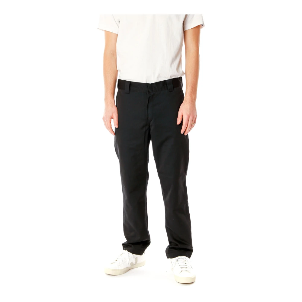 Carhartt WIP Zwarte Twill Broek met Versterkte Stiksels Black Heren