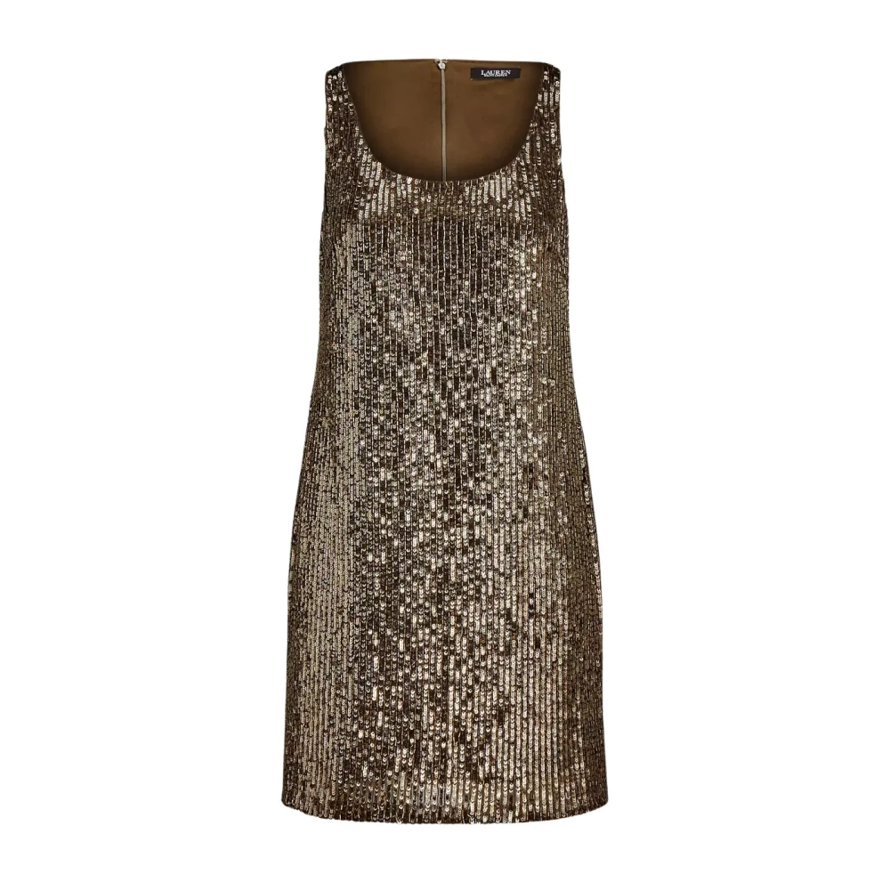 Ralph Lauren Women's Yellow Mini Cocktail Dress With Sequins
